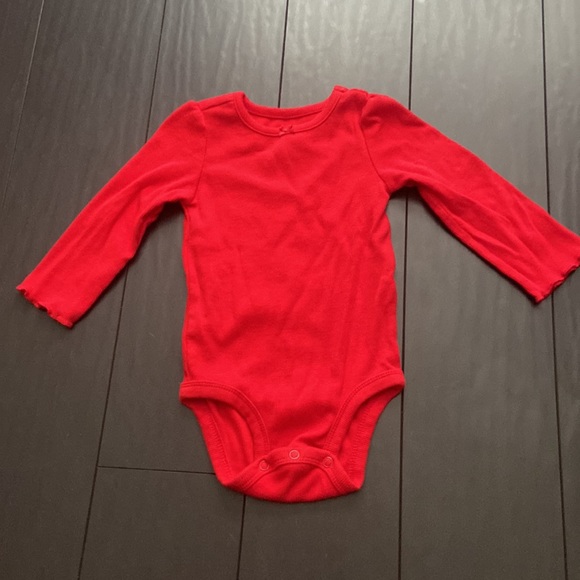 Carter’s Baby Girls 2 PC Outfit Red Shirt & Gray Plaid Jumper Dress Set 12M - Picture 8 of 8